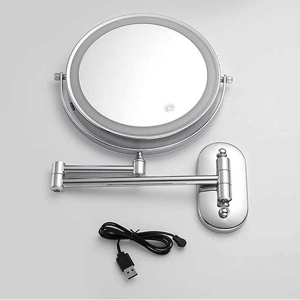GALSOR 8-inch Double-Sided LED Makeup Mirror with Touch Switch