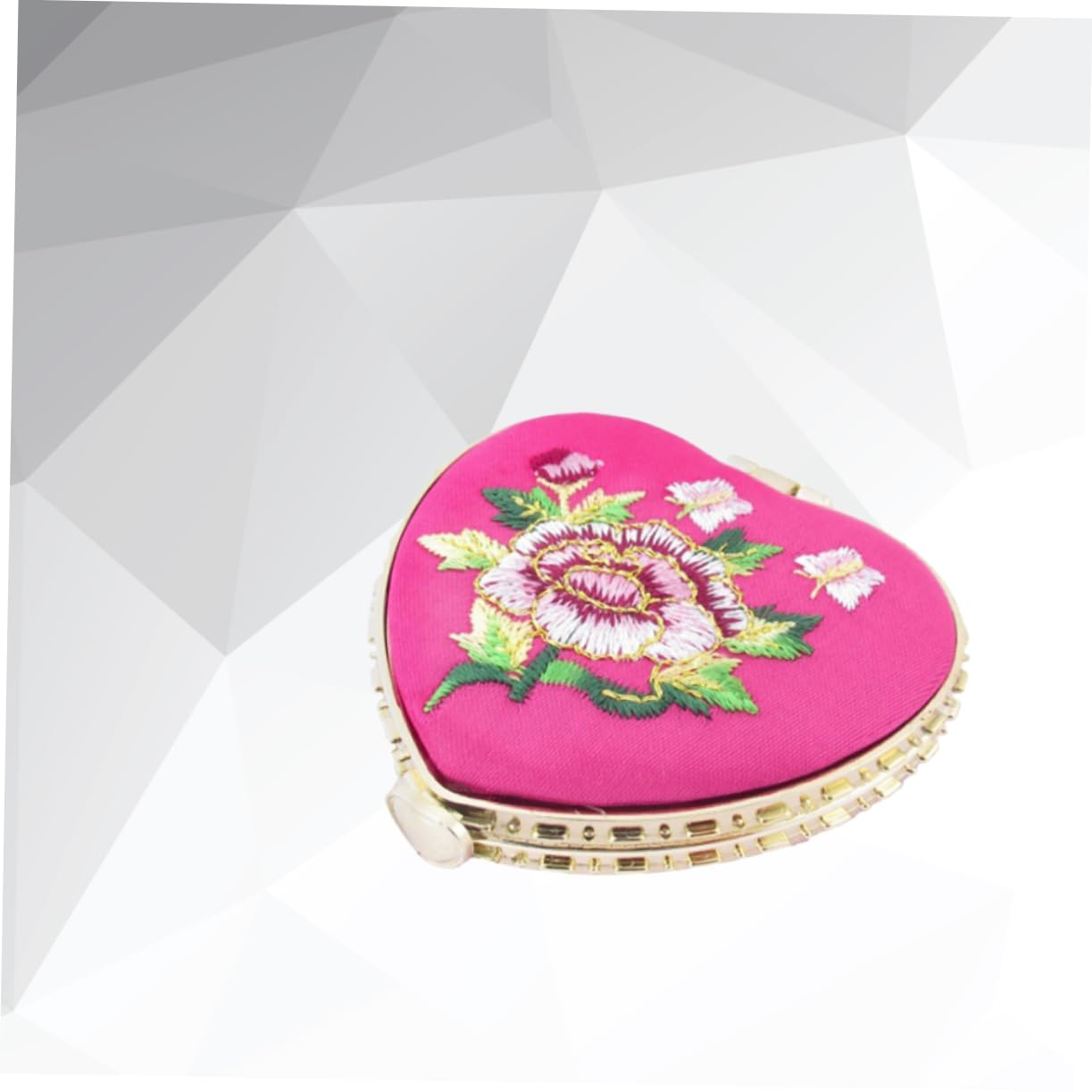 Beavorty Compact Portable Mini Makeup Mirror Double-Sided Heart Design