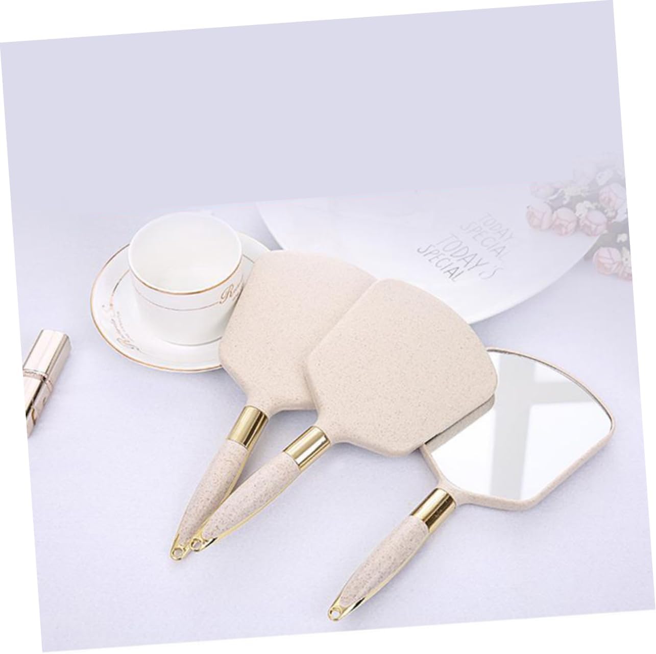 Handheld Makeup Mirror with Handle for Travel and Home Use