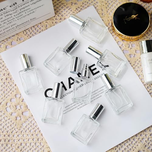 YU FENG 12pcs Refillable Glass Spray Bottles with Funnels and Dispenser