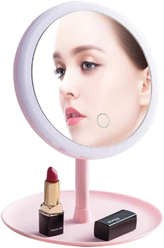 Rechargeable Lighted Makeup Mirror with 3 Bright Levels and Touch Screen