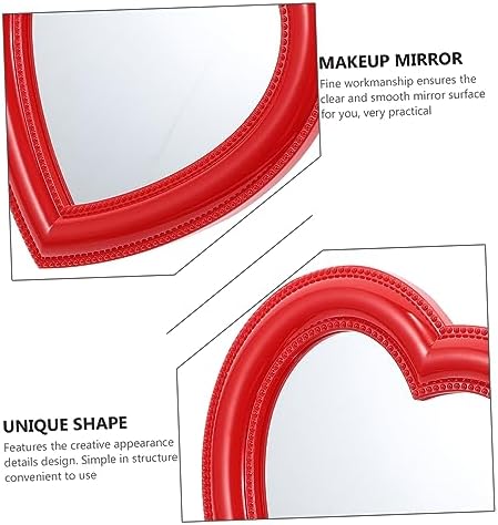 Heart Shaped Desktop Makeup Mirror with HD Clarity