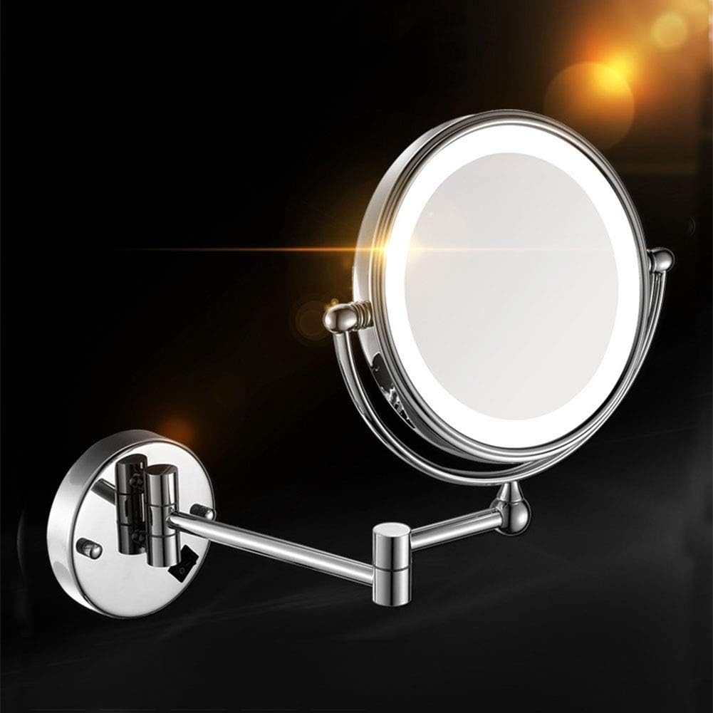 DEIHGE Wall Mounted Makeup Mirror with LED Light and Magnification
