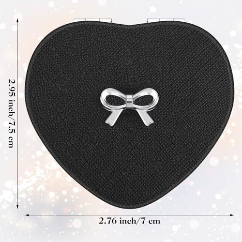 Compact Heart-Shaped Double-Sided Magnifying Mirror for Women