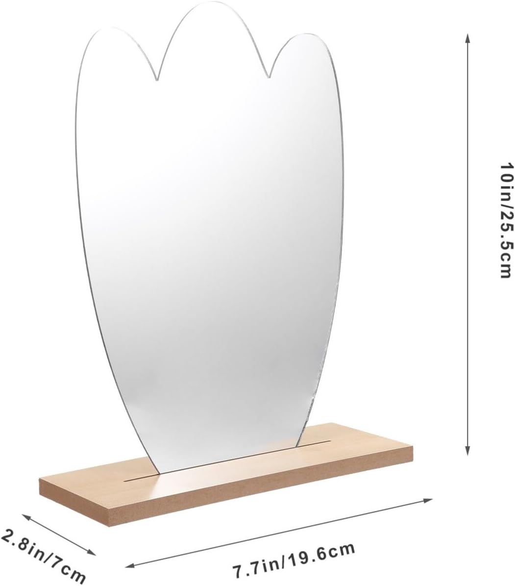 Cute Irregular Desk Mirror with Sturdy Stand