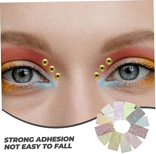 4sets Face Jewelry Stickers Self-Adhesive Rhinestones for Makeup DIY