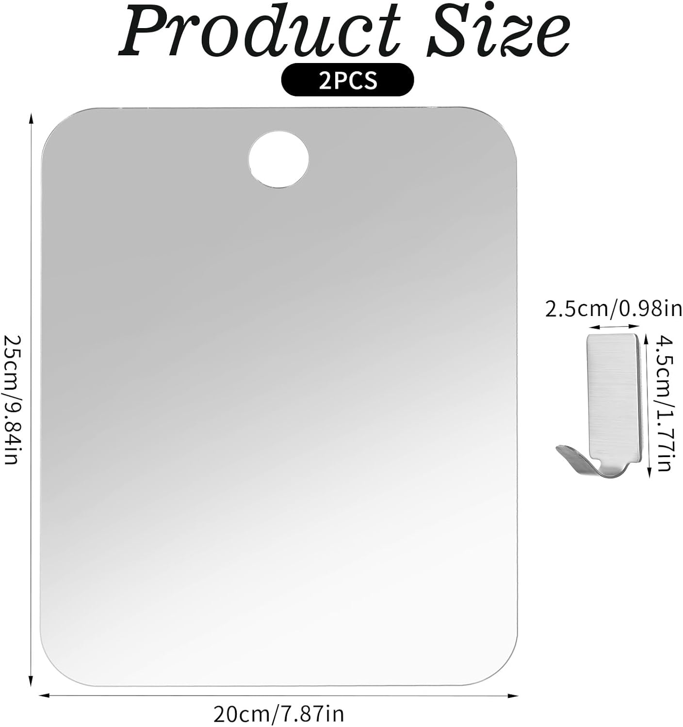 Sorcristy 2 Pack Fogless Acrylic Shower Mirror Set 1