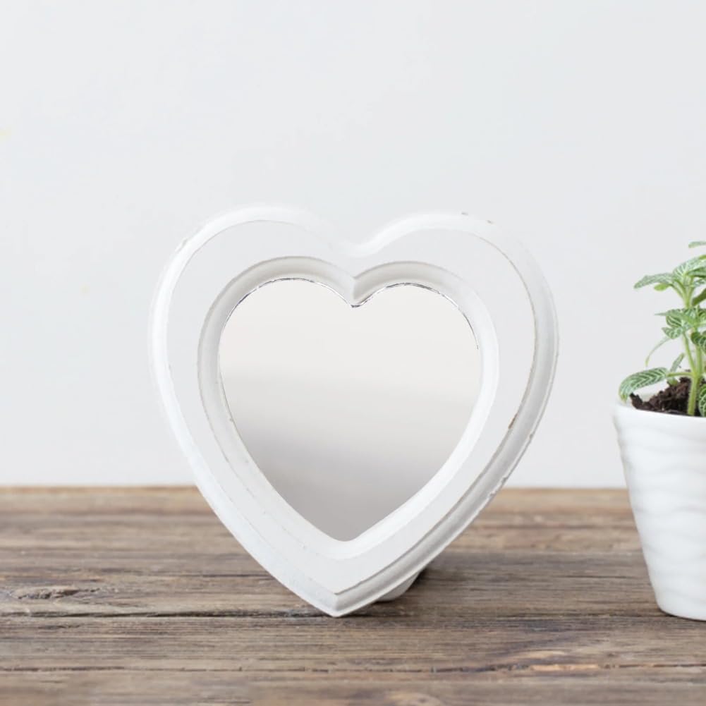Heart-Shaped DIY Makeup Mirror with Rhinestone Frame 1