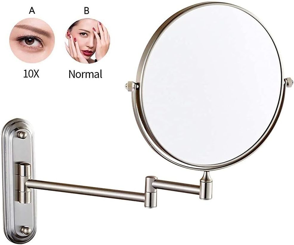 DEIHGE Wall-Mounted Brass Makeup Mirror