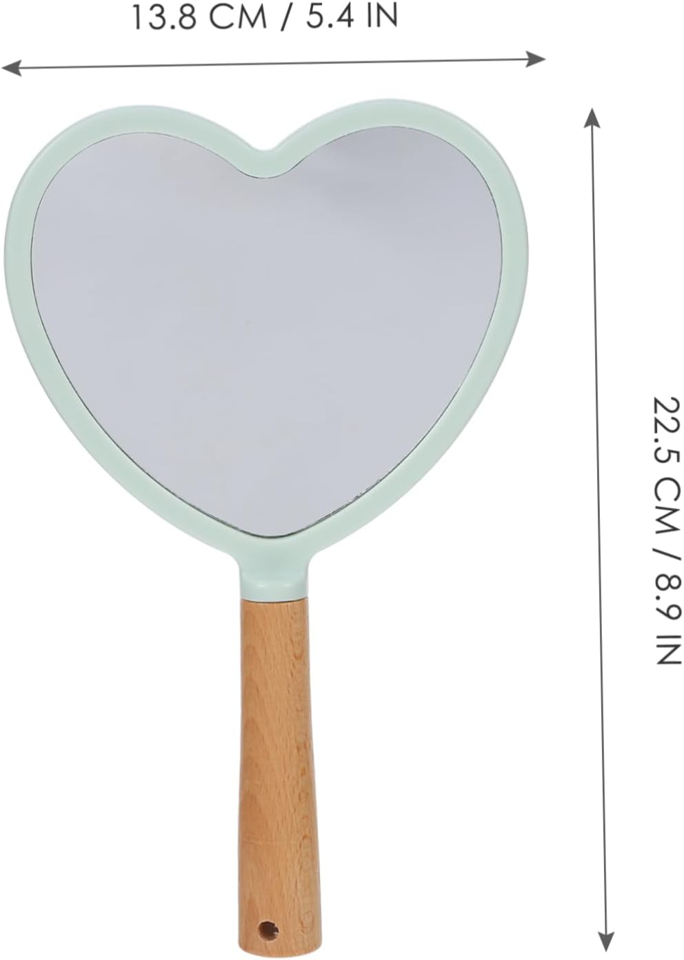 Heart Shape Handheld Makeup Mirror for Home Travel 1