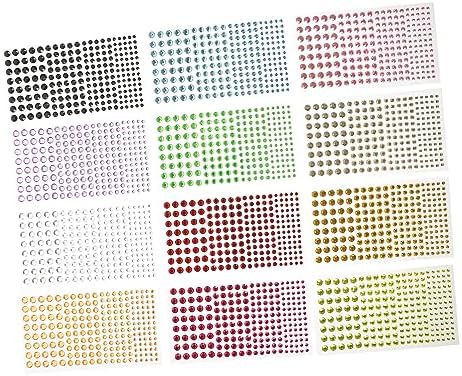 SAFIGLE 2 Sets Facial Rhinestone Stickers DIY Face Jewels