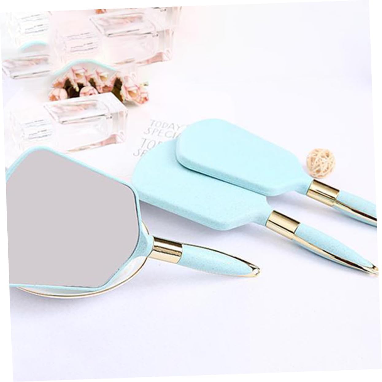 BESTYASH Handheld Vanity Mirror with Hook for Travel and Home Use