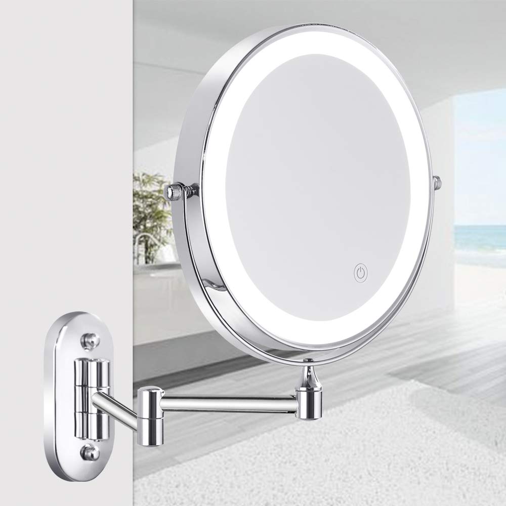 Nicesail 8-Inch LED Wall Makeup Mirror with 7X Magnification
