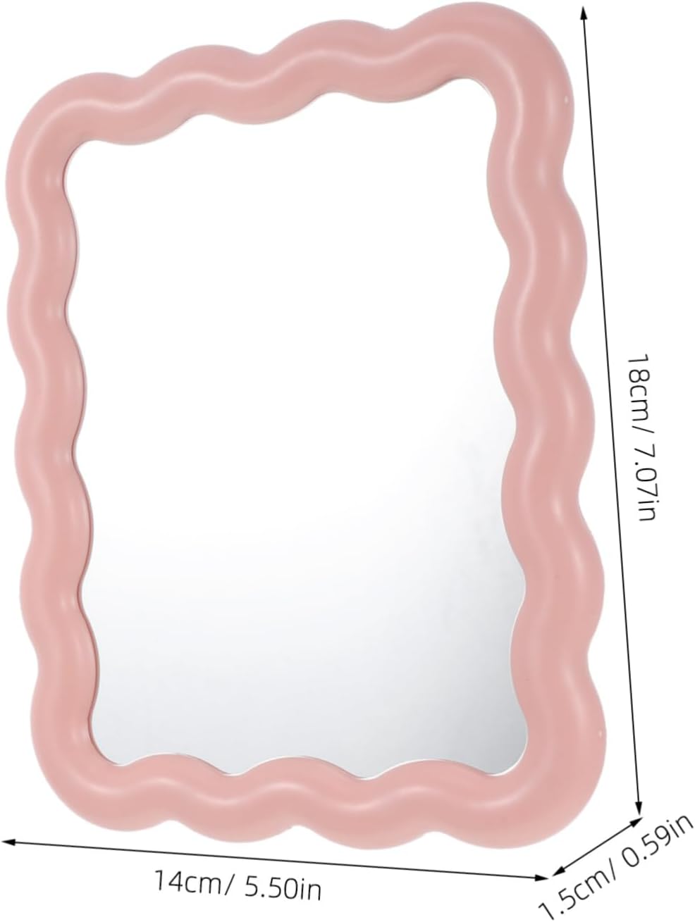 Wave Shaped Makeup Mirror with Stand for Travel and Home Use