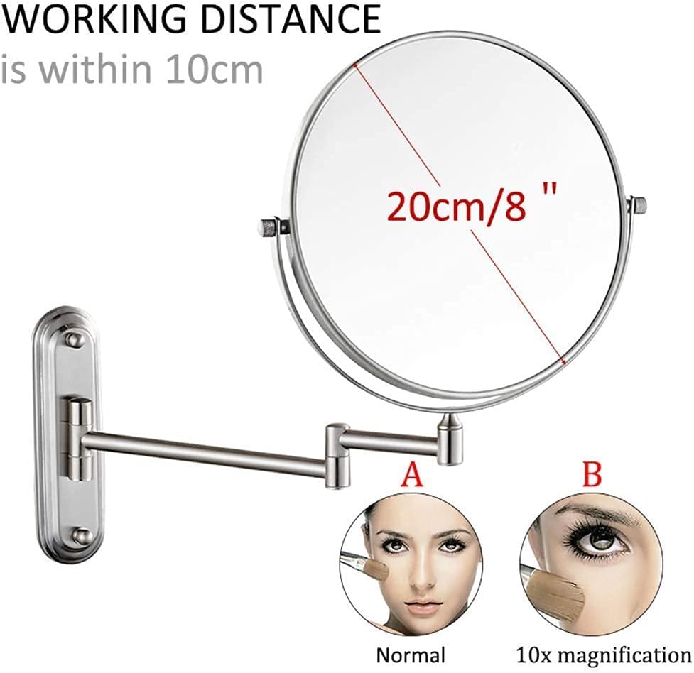 DEIHGE Wall-Mounted Brass Makeup Mirror