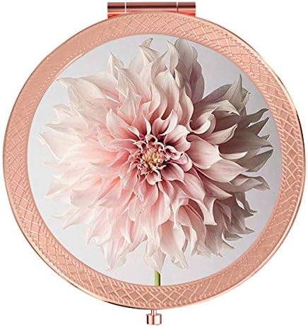 YCKMD Folding Pocket Mirror with Pink Flower Design