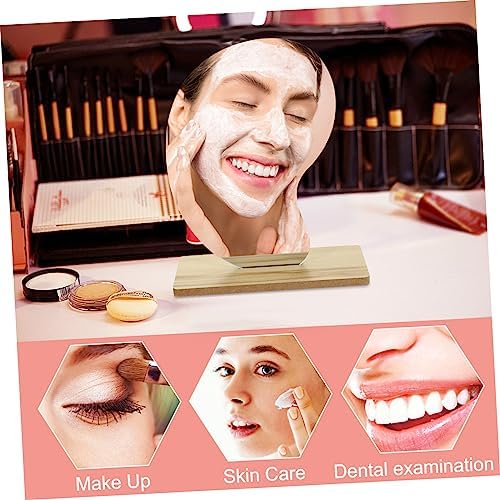 VINTORKY Frameless Wooden Stand Makeup Mirror 1