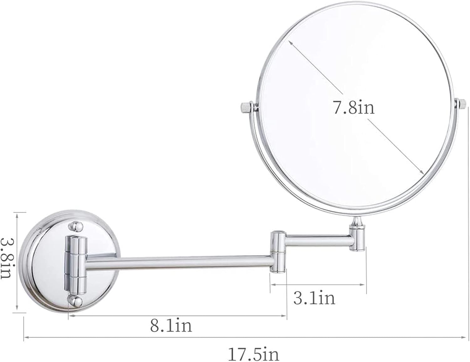 KEYQEEN Wall Mounted Makeup Mirror with 10X Magnification and Double Sided
