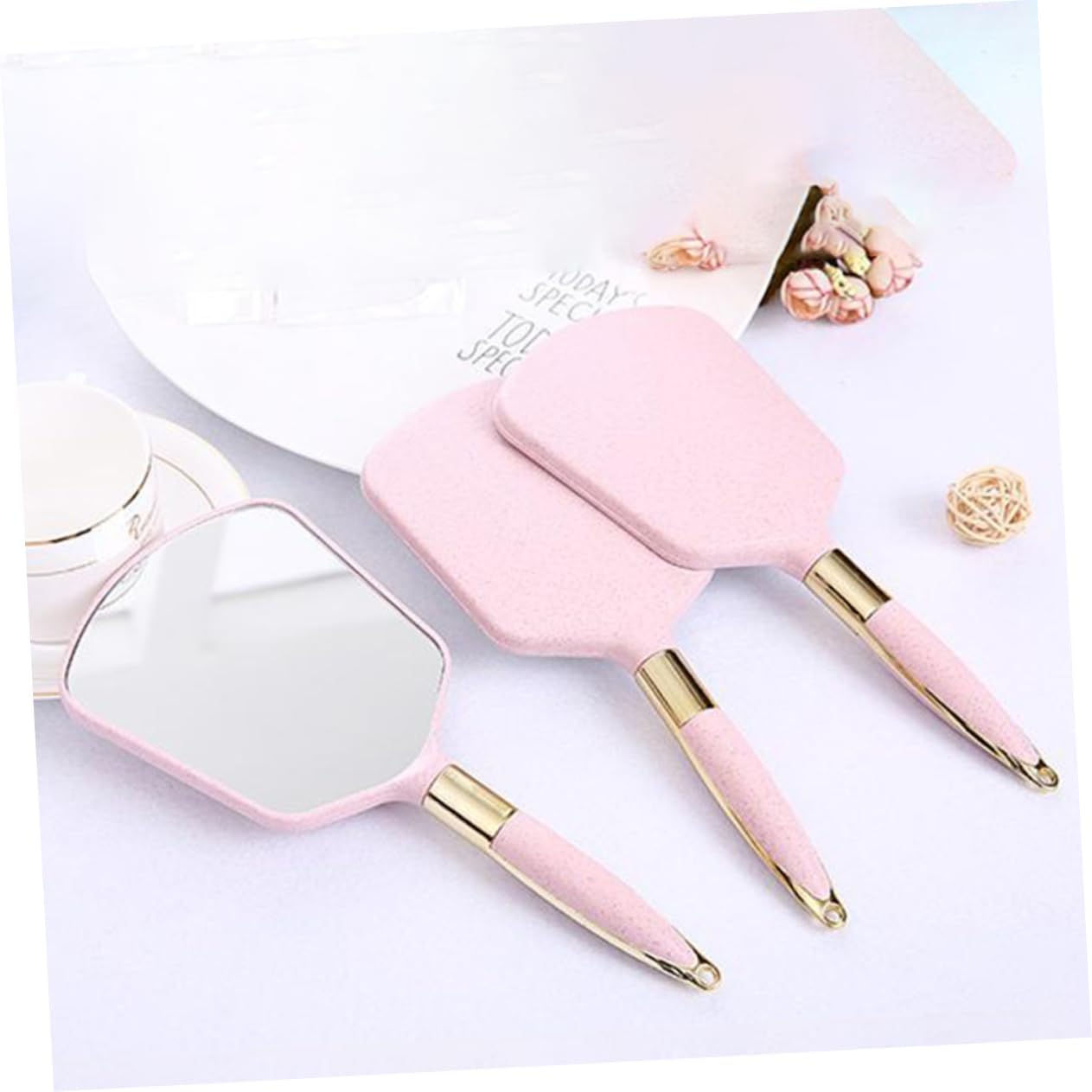 Handheld Makeup Mirror with Ergonomic Handle