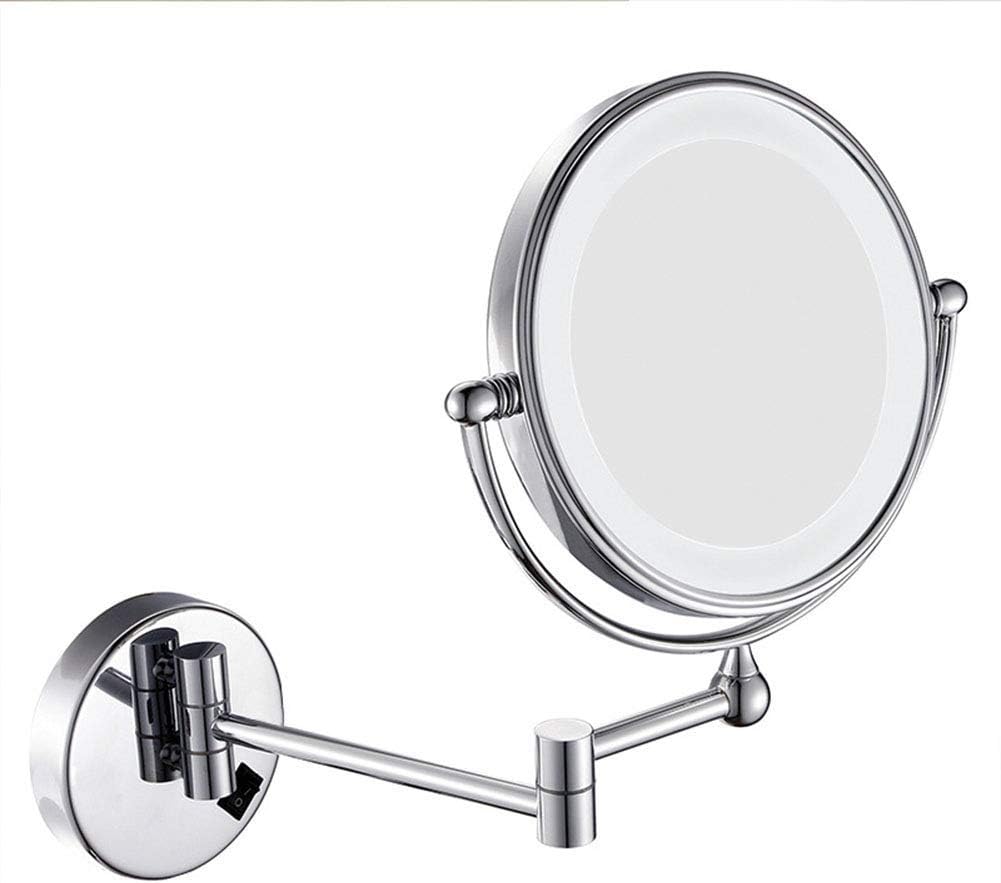 DEIHGE Wall Mounted Makeup Mirror with LED Light and Magnification