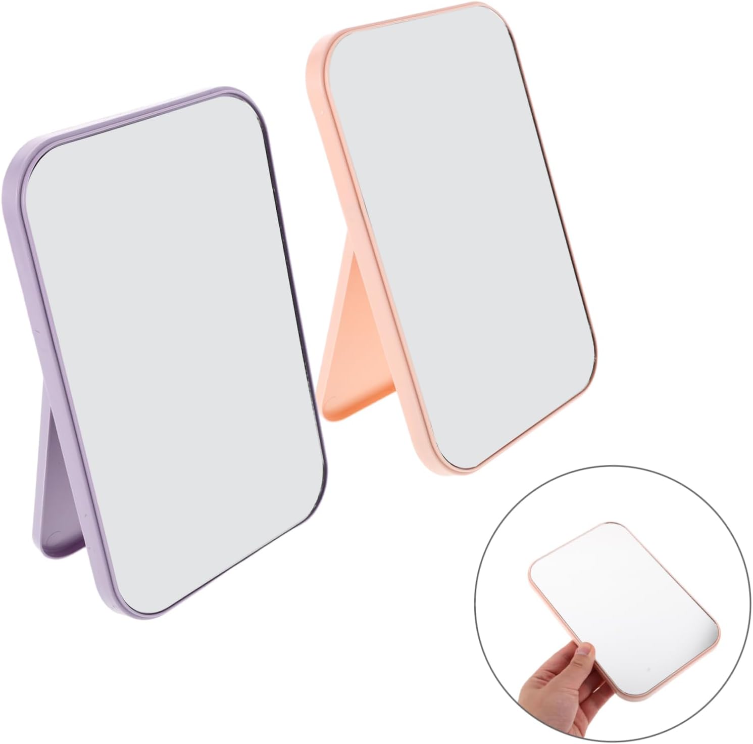 Beaupretty 2Pcs Portable Dual Use Vanity Mirror