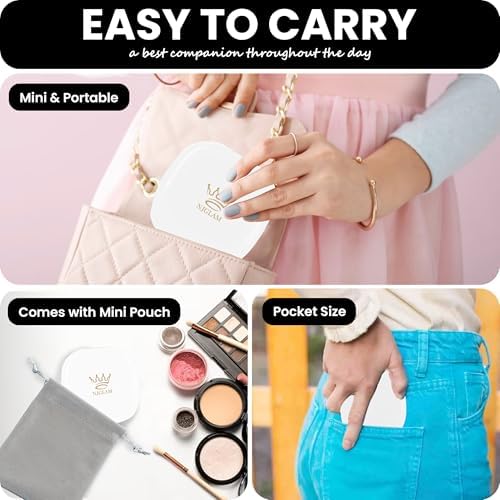 NJ GLAM LED Compact Makeup Mirror with 1X 10X Magnification 1