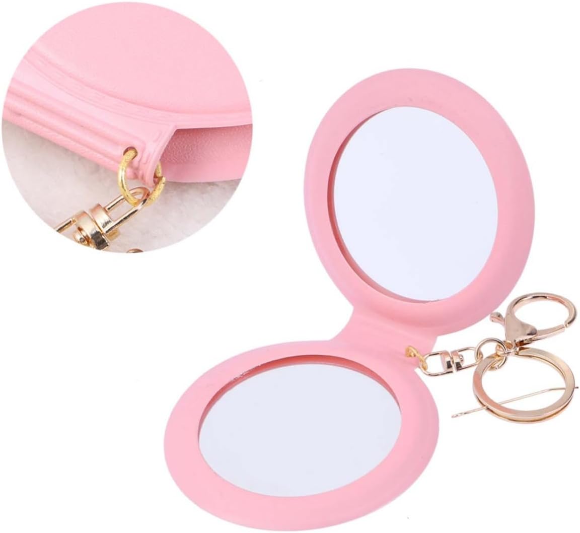 FOMIYES Mini Folding Makeup Mirror with PU Leather Frame