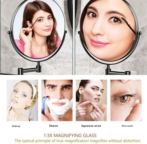 8 Wall Mounted Makeup Mirror with 3X5X10X Magnification 1
