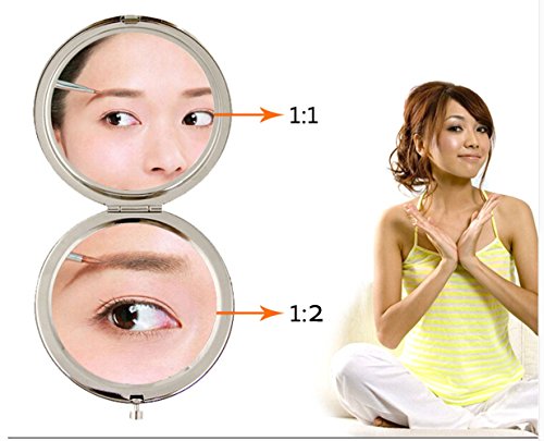 KOLIGHT Double Sides Portable Foldable Metal Makeup Mirror