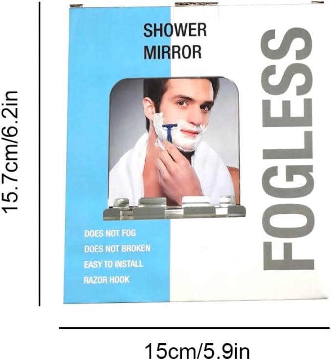 BEAHING Anti-Fog Shaving Mirror with Razor Hook