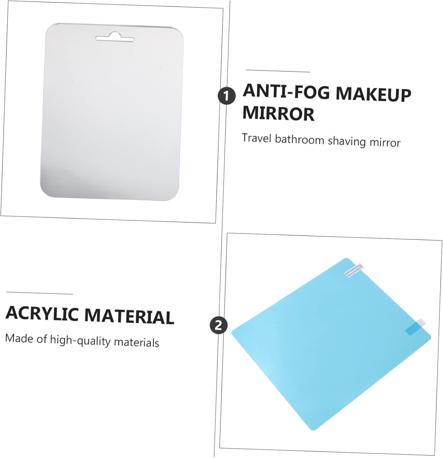Ipetboom Shower Shave Mirror Anti-Fog Portable 1