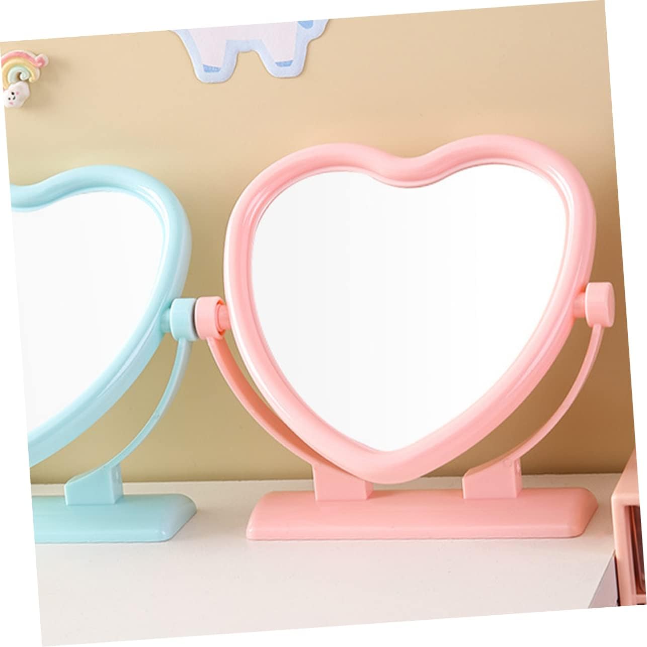 Vaguelly Heart Shaped Double Sided Vanity Mirror 1