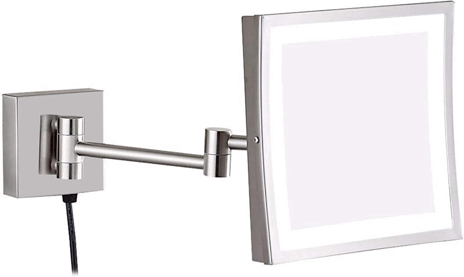 DEIHGE 8 Inch LED Brass Makeup Mirror with 360 Rotation