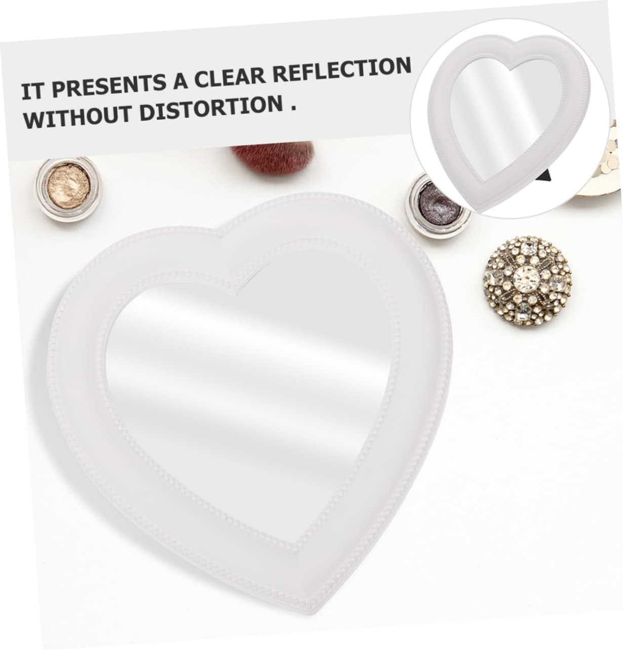 Heart-Shaped Folding Makeup Mirror Set for Bedroom and Living Room