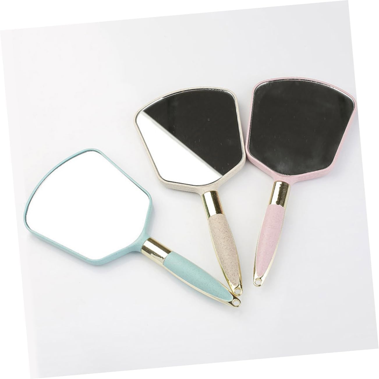 VINTORKY Ergonomic Handle Makeup Mirror Travel Portable Wall-Mounted with Hook