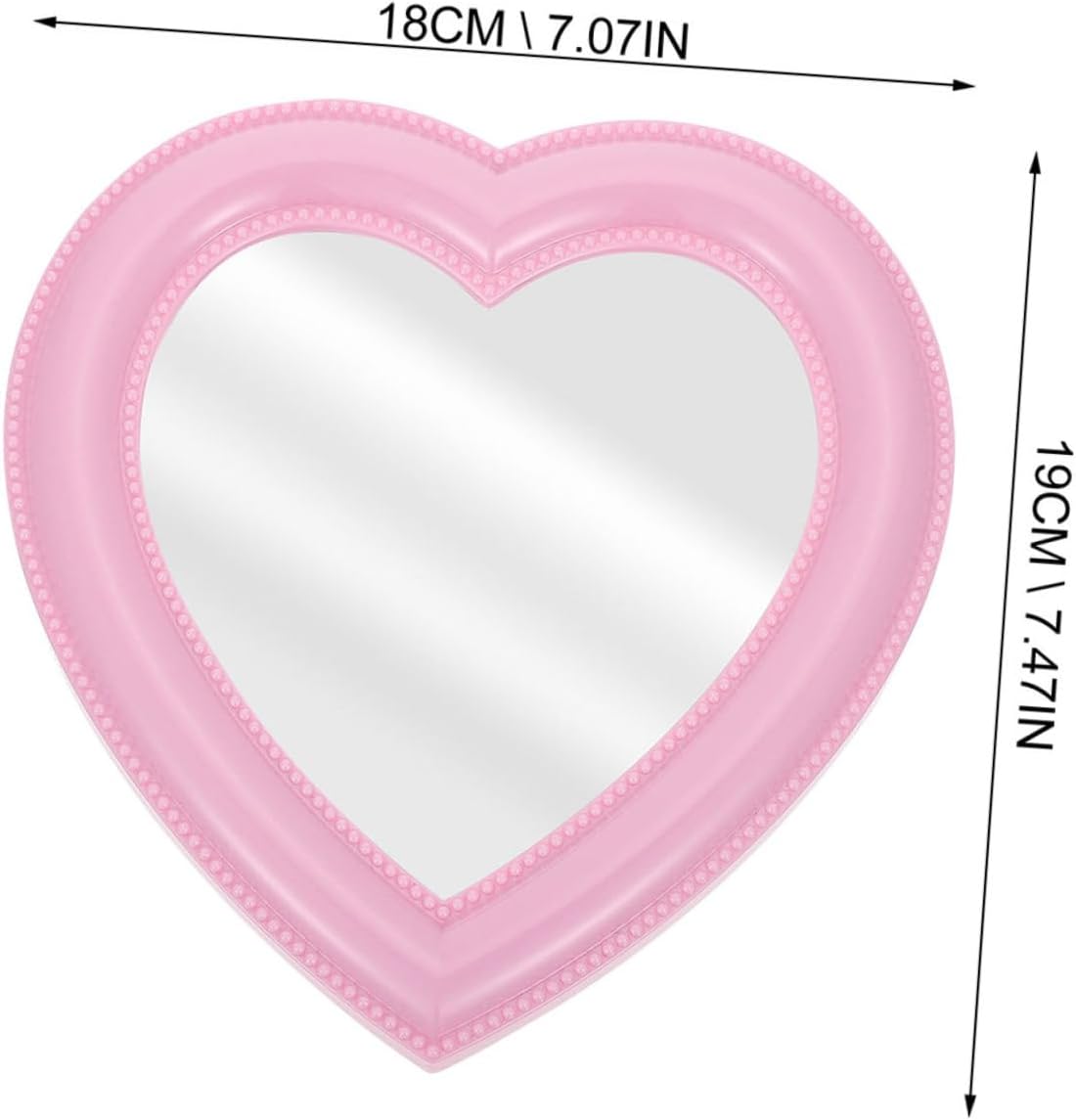 Cute Heart Vanity Mirror 2 Pack Wall Mounted Makeup Mirror