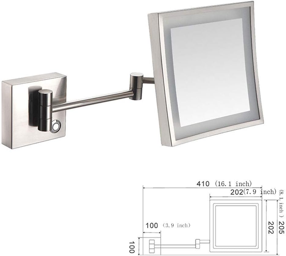LCARY Wall Mounted Makeup Mirror with 3X Magnification and Lights