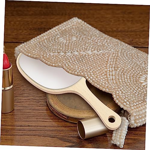 Portable Wooden Handle Mirror for Travel and Home Use 1