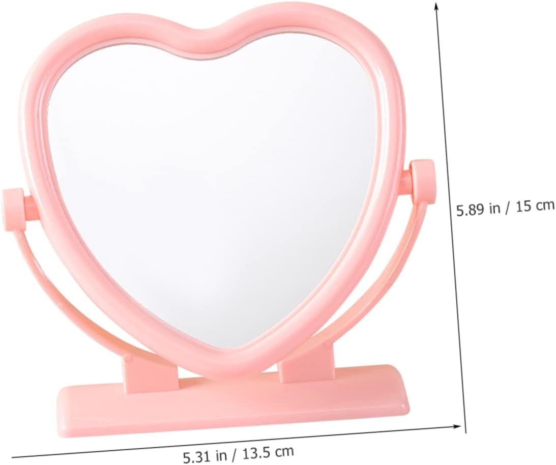 WRITWAA Heart Shaped Double Sided Vanity Mirror