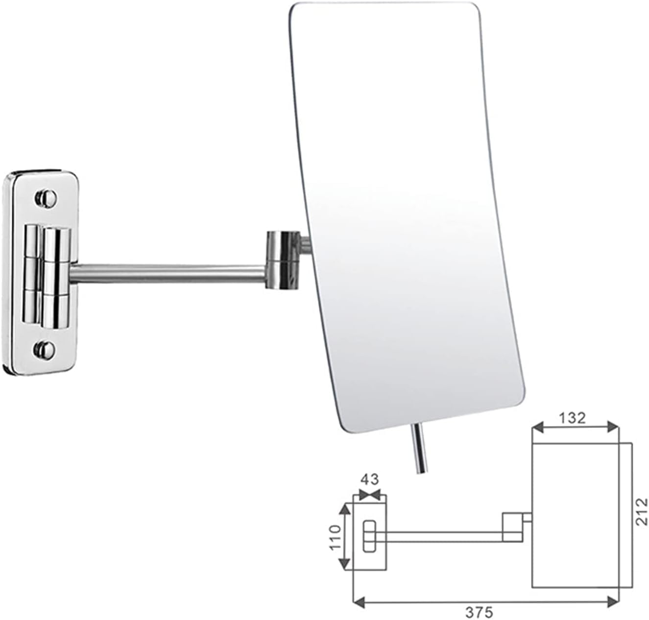LZHIANG Swivel Wall Vanity Mirror 3X Magnifying