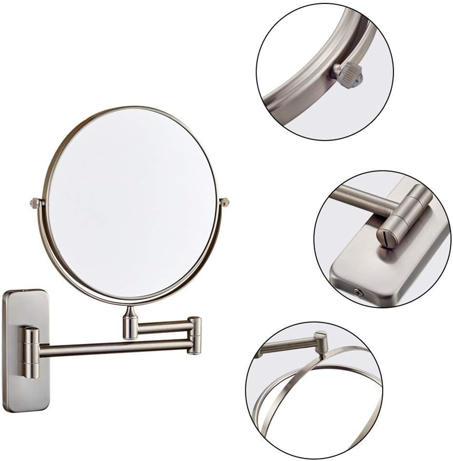 LZHIANG 8-Inch Double-Sided LED Vanity Mirror with 5X Magnification