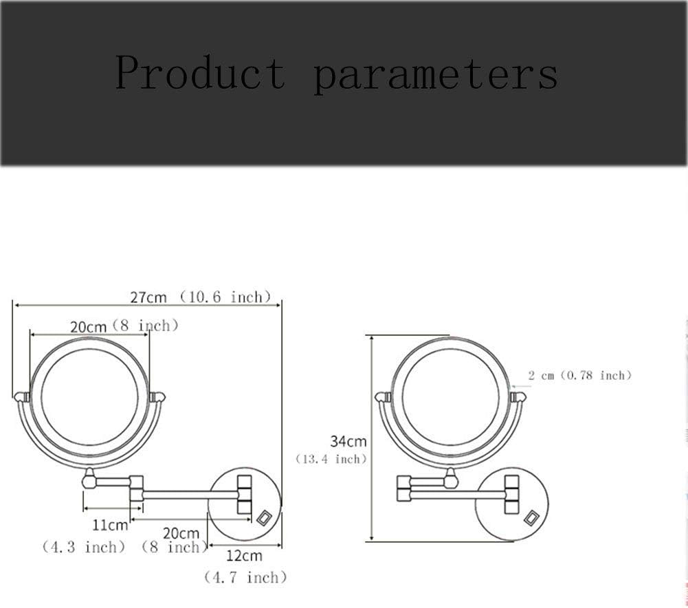 8-Inch Lighted Wall-Mount Makeup Mirror with 360 Degree Swivel 1