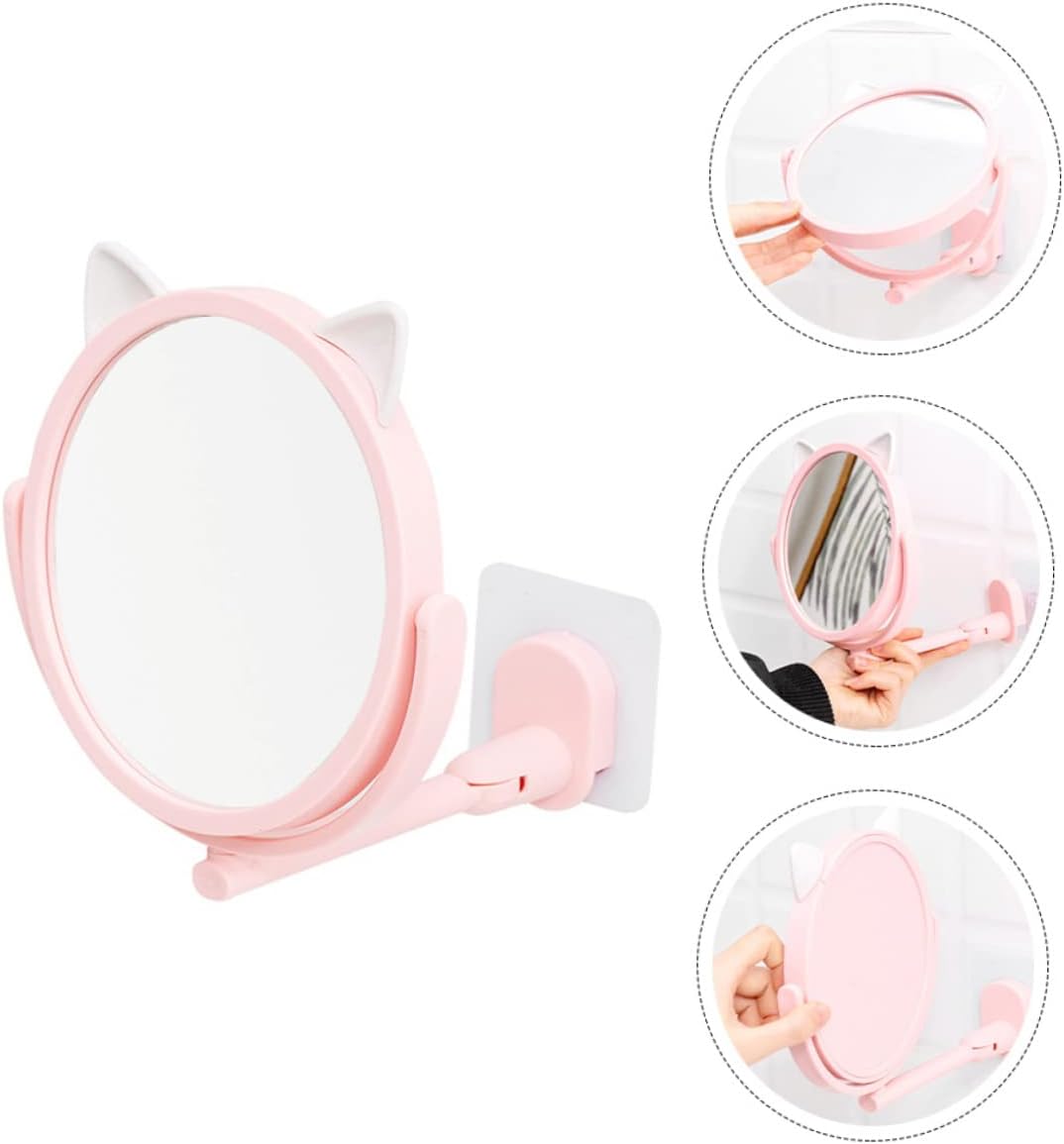 Wall-Mounted Folding Mirror for Bathroom and Vanity Use