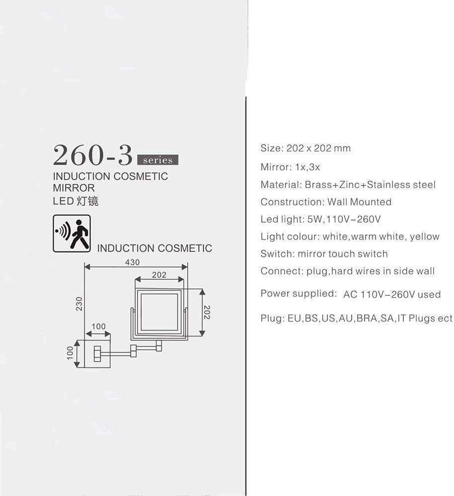 DEIHGE 8 Inch LED Vanity Mirror Double Sided 1