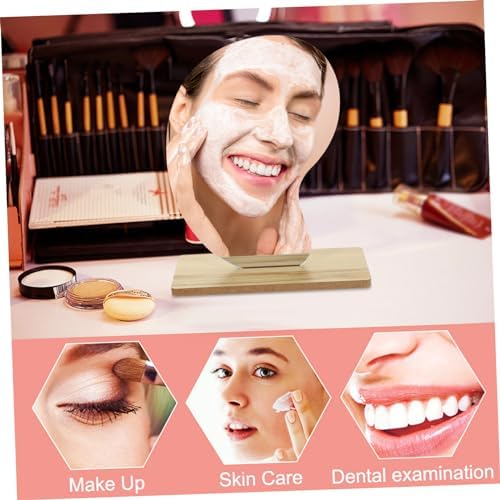 Alipis Acrylic Vanity Mirror with Wooden Base 1