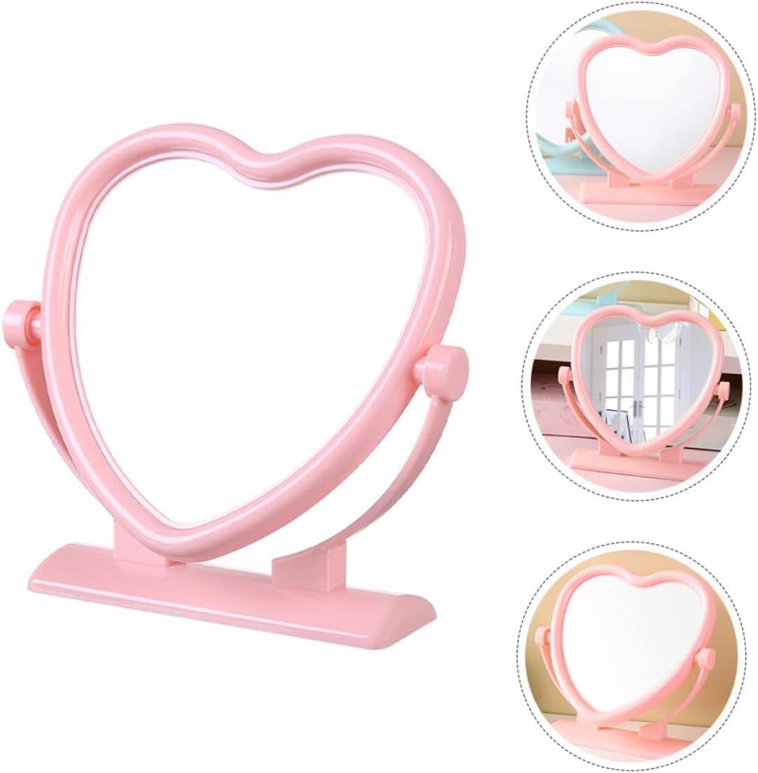 WRITWAA Heart Shaped Double Sided Vanity Mirror