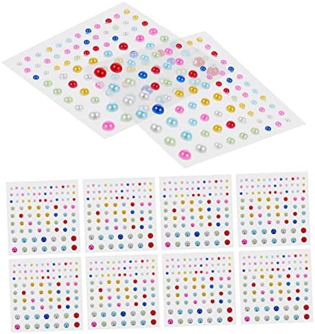 Lurrose 4sets Facial Diamond Sticker Clear Rhinestones