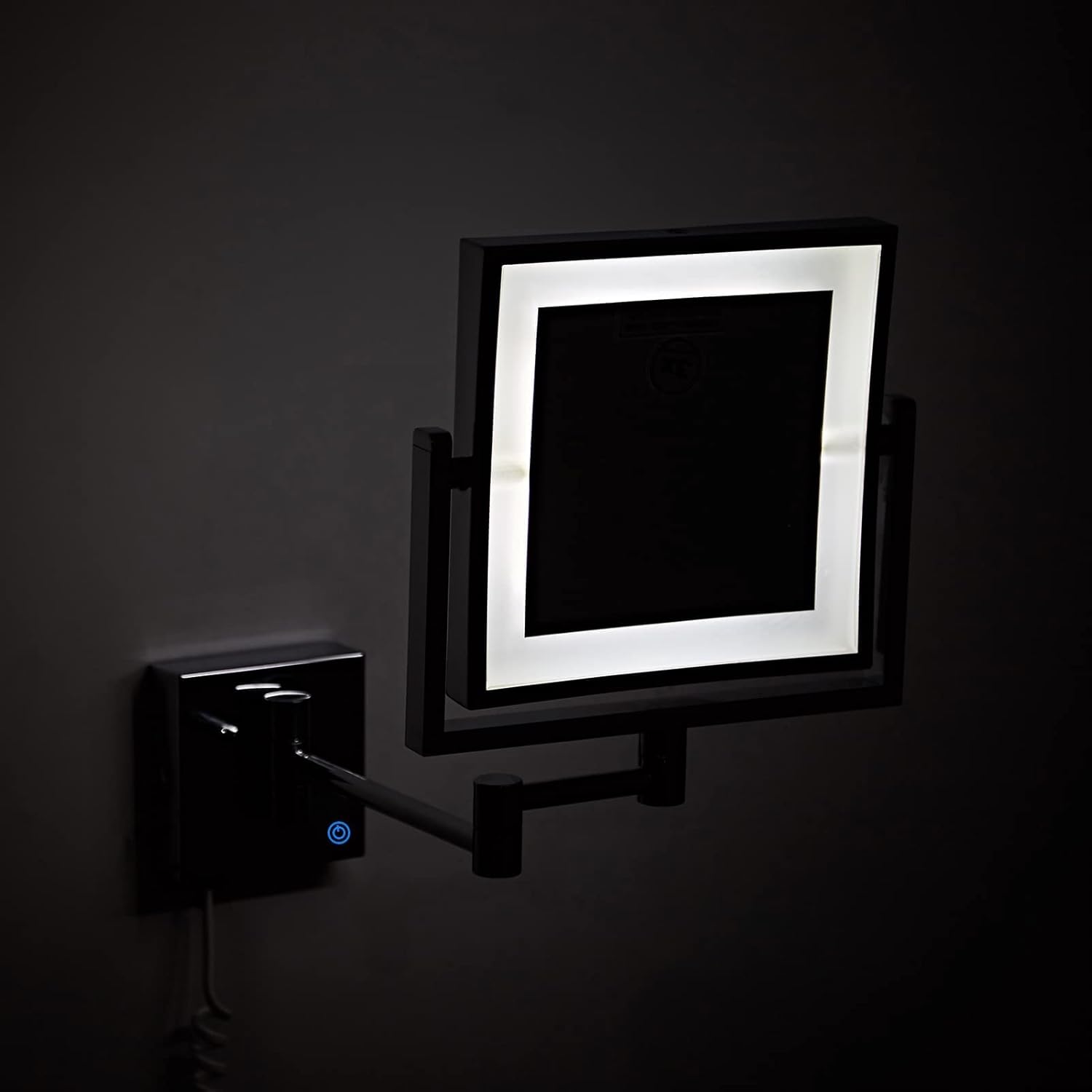LED Wall Mounted Makeup Mirror with 360 Swivel and 3X Magnification 1