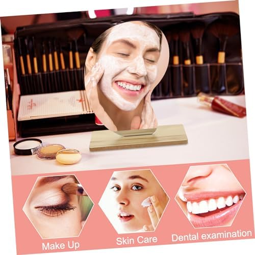 SOLUSTRE Irregular Wooden Stand Makeup Mirror