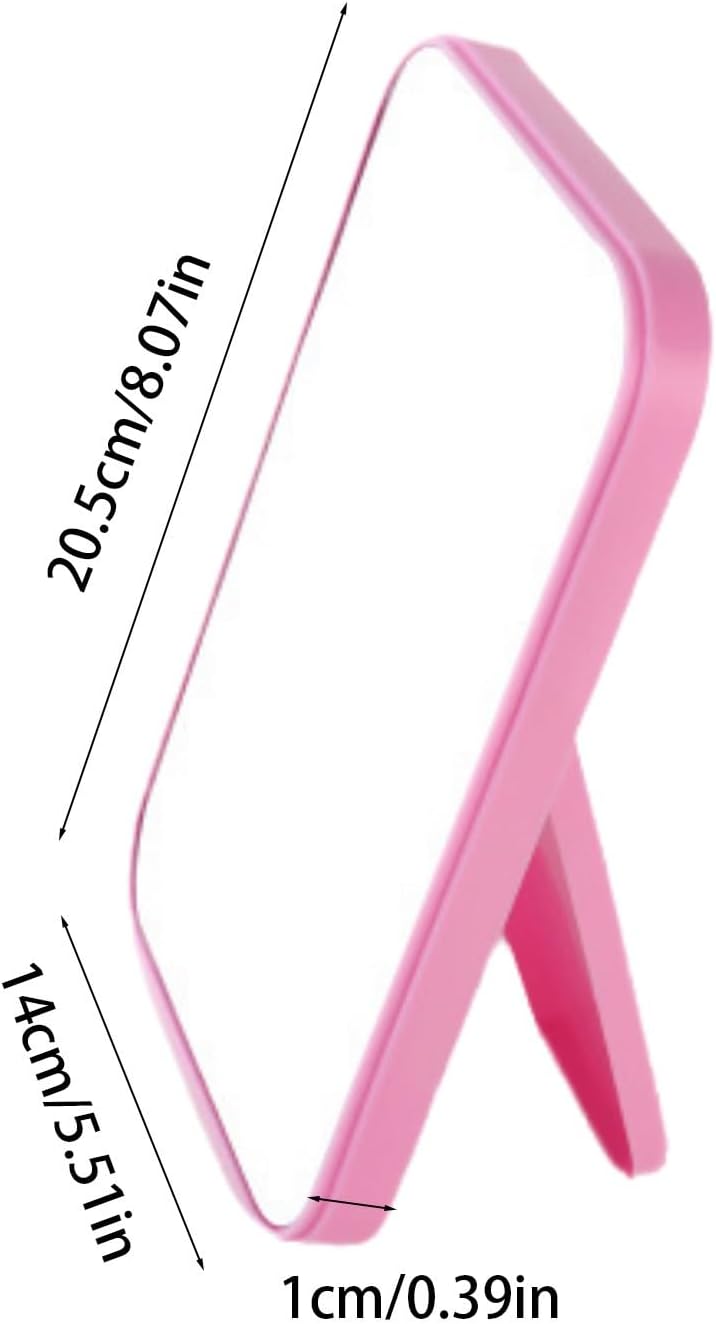 Portable Foldable Makeup Mirror with Pink Design